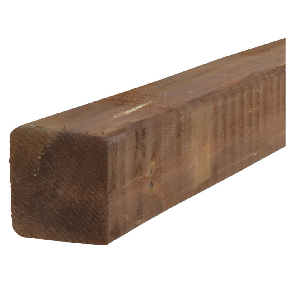 Pressure-Treated 6×6 Post — 8 ft — brown pressure-treated lumber