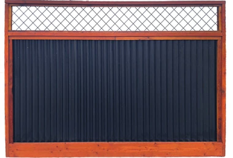 Wood & Steel Lattice Top fence panel