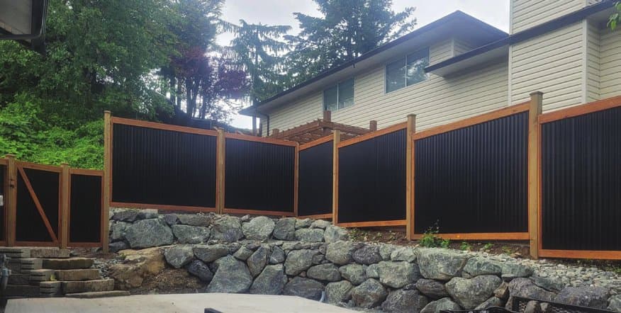 A NorthStar fence installed in a Canadian backyard
