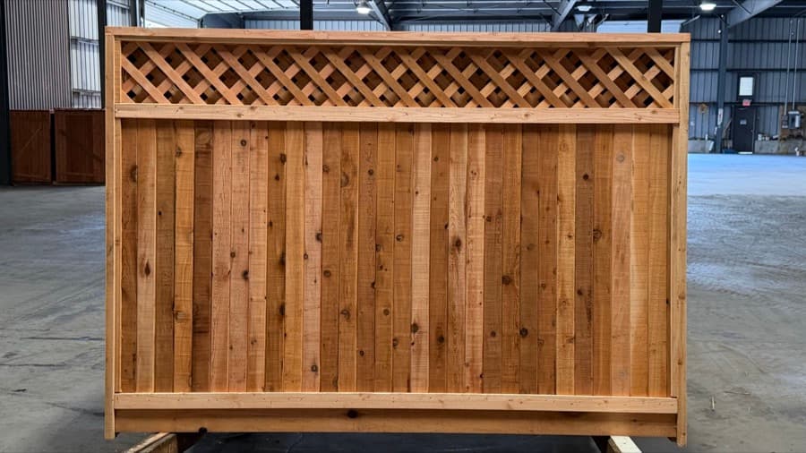 Contractor-grade diagonal lattice cedar panel