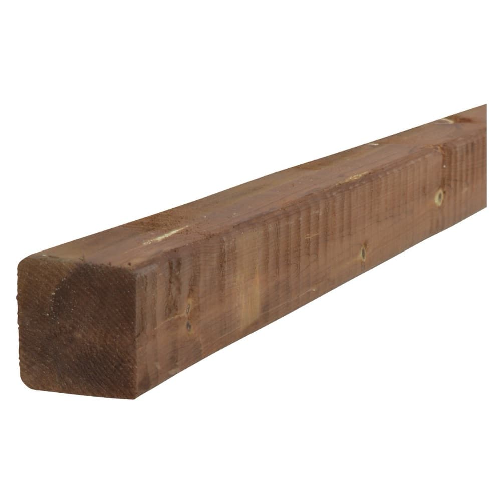 Pressure-Treated 4×4 Fence Post, 8 ft, brown pressure-treated lumber
